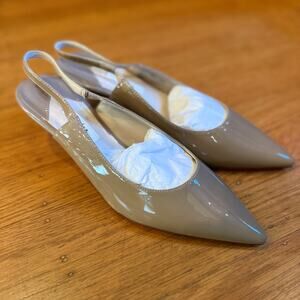 Pedro Leather Kitten Heel Sllingback Pumps Size 36 New w/o Box